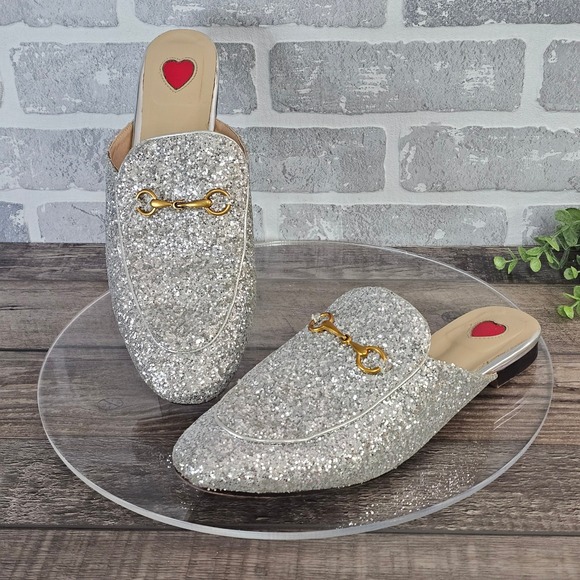 ARQA Glitter Mules‎ Sparkly Slip On Loafers Women's 42 US 9.5-10 Party Costume - Picture 1 of 7